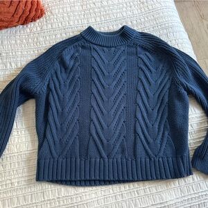 J. Crew Navy Cable Knit Turtleneck Sweater